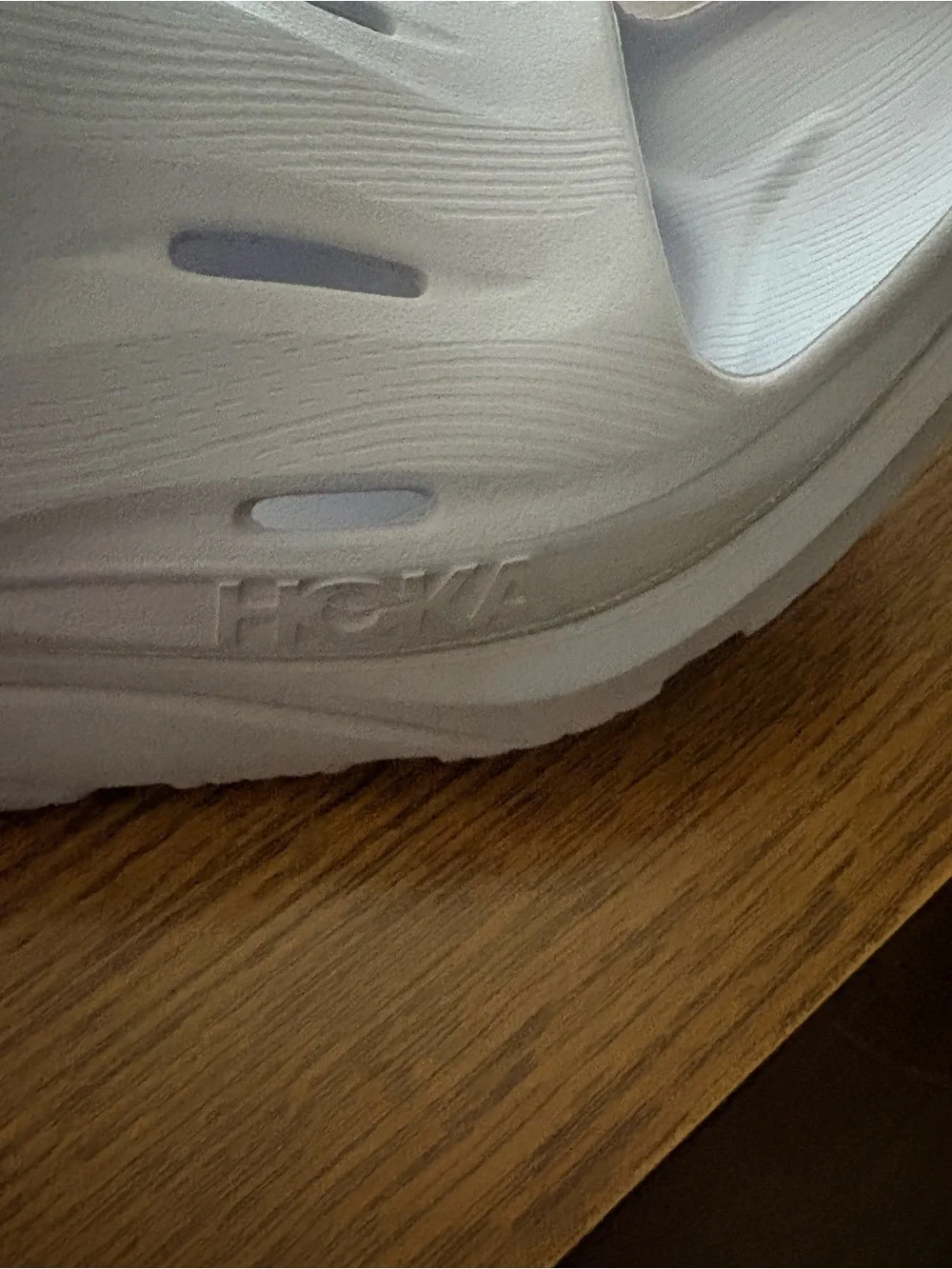 Hoka White Slip-On Slide Sandals